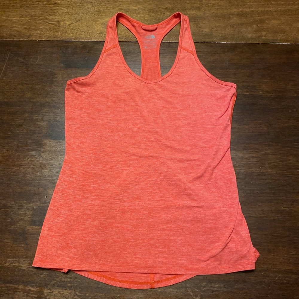 THE NORTH FACE Women's OrangeFull Length Tank Top  Racerback Athletic Shirt Sz S